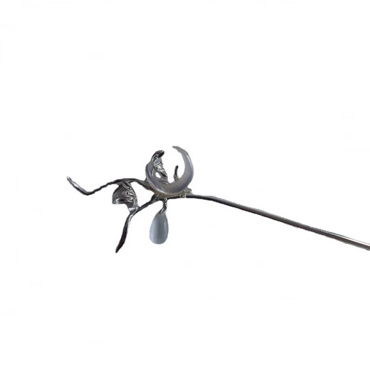 Timo Moon Bone Orchid Moon Orchid Hairpin Palace Ancient Style Hanfu Accessories Temperament Internet Celebrity Hairpin Hairpin Bone Orchid Moon Hairpin A12-102
