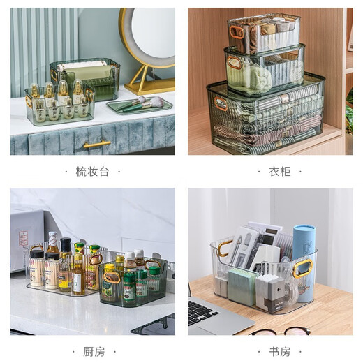 Sky Squirrel Desktop Cosmetics Storage Box Acrylic Dressing Table Mask Skin Care Products Sundries Coffee Table Snack Storage Basket Transparent Large No Cover