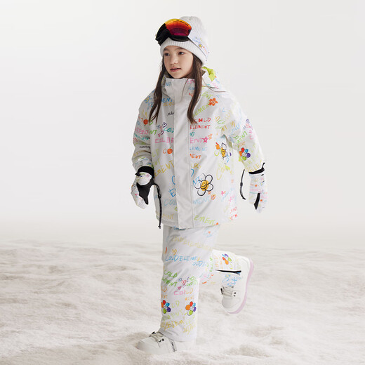 Cold element children's ski clothing for girls and boys waterproof single board and double board winter ski clothing overalls suit hand-painted graffiti + hand-painted graffiti 110cm (110)
