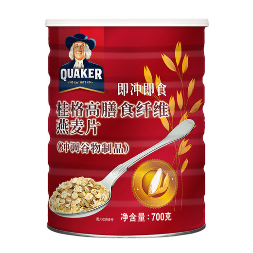 中国台湾 桂格（QUAKER）燕麦片 早餐谷物 高膳食纤维燕麦片700g（新老包装随机发货）