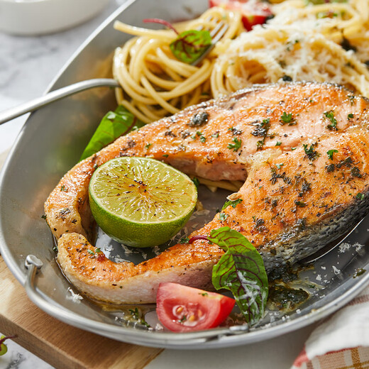 Meiwei frozen Chilean salmon steaks 2-3 slices net weight 400g Atlantic salmon seafood aquatic fish