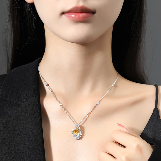 Muye Natural Colored Treasure Citrine Necklace Yunpo Chenxi Necklace Niche Exquisite Original Design Necklace Yunpo Chenxi Necklace