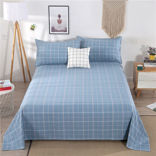 Xingyue Shengfan can't afford to throw the ball, pure cotton old coarse cloth bed sheet three-piece set, thickened cotton single double king bed Kang single bed, vertical and horizontal gray 1 meter bed 1.3x2.3 meter bed sheet