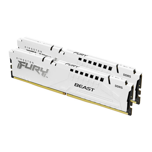 金士顿 (Kingston) FURY 32GB(16G×2)套装 DDR5 6000 台式机内存条 Beast野兽系列 支持AMD EXPO超频 白色款
