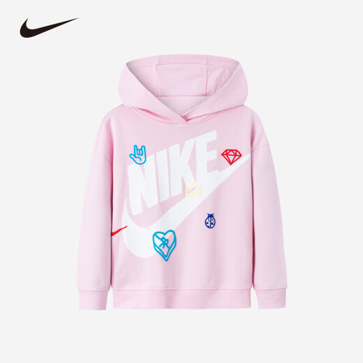 Nike Nike pour enfants pour enfants Sweat à capuche en coton pour filles printemps et automne pour enfants confortable Terry Casual Tops Petit bébé
