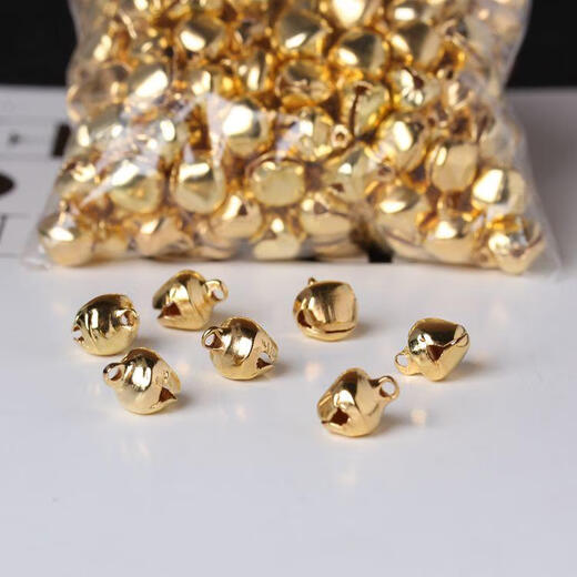 SNQPDIY handmade accessories bells multi-color golden duckbill bells pet cartoon bells holiday decoration flat mouth bells gold 100 pcs