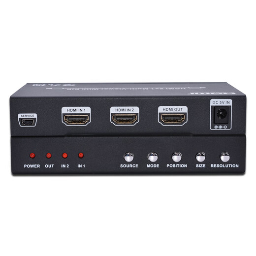 JiUyin JiUSI HDMI HD Video Switcher 2 en 1 Out 2 Pantalla de pantalla División Pip Imagen con control central 232 Manual de control remoto IR Manual sin problemas de 2 vías Síntesis de 2 vías Normal (JS5012)
