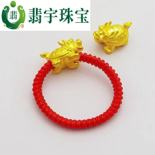 Feiyu gold dragon turtle beads 999 gold transfer bead ring ancient gold swallowing beast men and women ring Valentine's Day gift dragon single dragon turtle