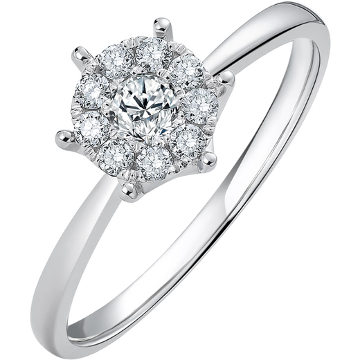 Saturday Fortune diamond ring female proposal carat effect KGDB020959 Total 23 points 10 points main diamond No. 13 birthday gift