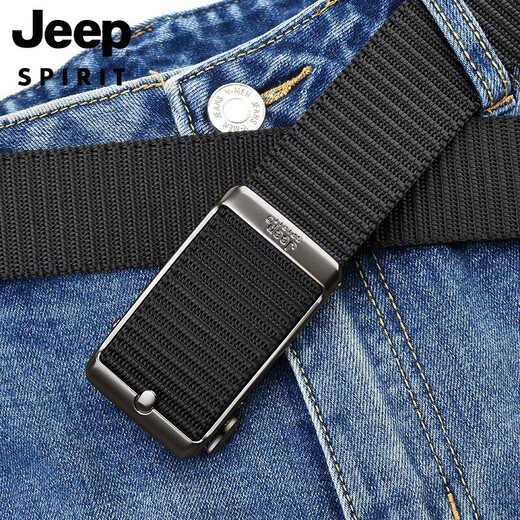JEEP SPIRITJEEP Jeep belt men's canvas belt automatic buckle toothless simple wear-resistant brand belt military training belt