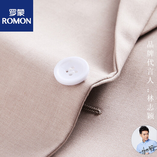 ROMON2022 men's large size suit three-piece double-breasted solid color suit business formal sapphire blue L