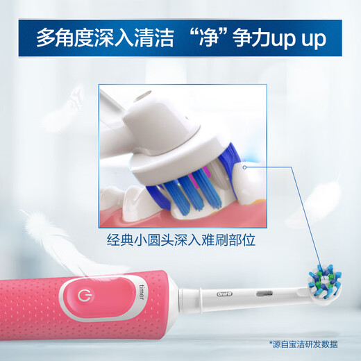 Oral-B Oral-B electric toothbrush D100 adult male and female couple set sonic rotating automatic rechargeable D100 white + 8 adapting brush heads + toothbrush box cover