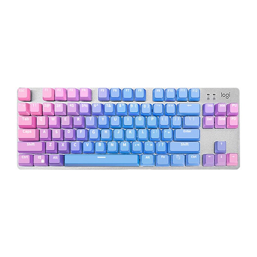罗技（Logitech） K835机械键盘 有线游戏键盘 办公84键TTC轴 商务家用电竞键盘短款小尺寸台式机笔记本吃鸡键盘 K835白色红轴-蓝色妖姬键帽