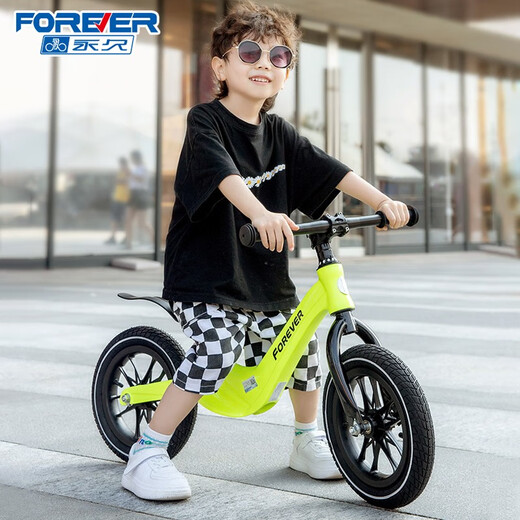 Balance pour enfants pour toujours vélo parallèle sans pédales 1-3-2-4-5-6 ans Baby Baby Scooter 12/14 pouces verts [alliage de magnésium] [Version améliorée] 12 pouces (adapté à la hauteur 85-110 cm)