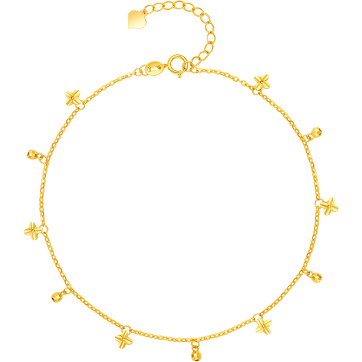 Saturday blessing yellow 18K gold anklet women's flower anklet KH084781 yellow 18K gold 21+3cm birthday gift