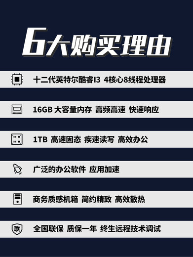 华硕（ASUS）  英特尔酷睿i3 12100集显 商祺家用办公企业采购游戏台式电脑主机商用设计师电脑DIY组装机 配置二:i3 12100+16G+500G 单主机