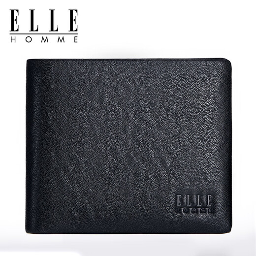 ELLE HOMME法国品牌真皮钱包男短款男士皮夹商务多功能父亲节礼物送老公爸爸 短款/带驾驶证夹【专柜礼盒】 8601503/法国品牌/送礼有面