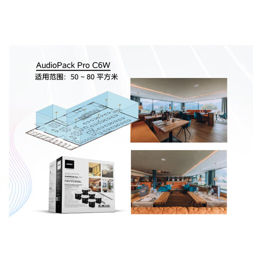 BOSE博士吸顶音响套装 家庭影院 背景音乐喇叭组合嵌入式吸顶音箱 FS2C四只+IZA190-HZ功放