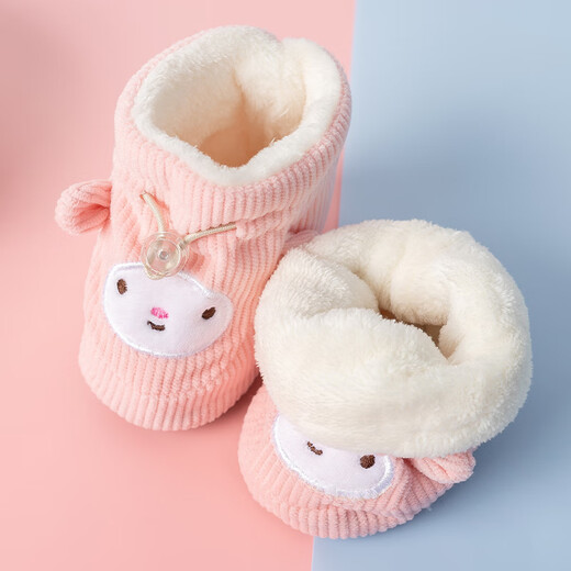 Baby foot protection covers Baby foot covers Children's socks Newborn cotton socks 0-6-December winter thickened warm shoes and socks Khaki 0-1 years old, foot length 8-12cm