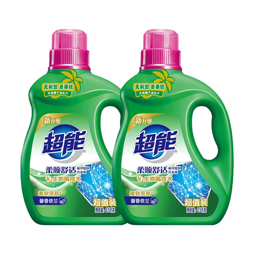 Super laundry detergent 3.5kg+3.5kg promotional combination bottle low foaming soft and comfortable refill family pack 3.5kg*2 bottles total 14Jin Jin is equal to 0.5kg
