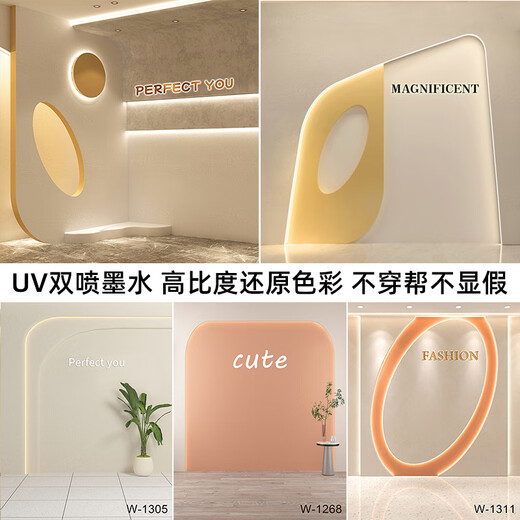羽相印主播直播间背景布3d立体高仿真幕画简约高级感挂画摄影背景墙定制 红彤彤_z-1283 2x2.4m
