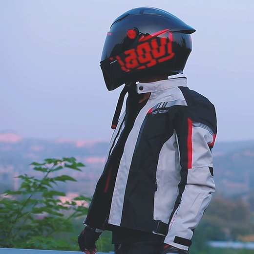 MOTOBOY骑行服男摩托车衣服冬赛车机车服套装骑行裤防风防水防摔摩旅四季 J07上衣白灰 XL