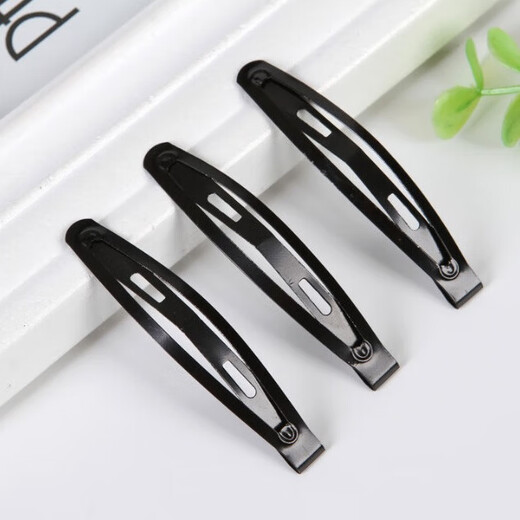 Jiuweiya Huang Yuting's same hairpin bangs seamless clip 2024 new style eight-character broken hair side clip duckbill clip hairpin headdress JYFJ123 black pea clip 3 pack