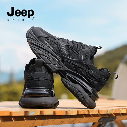 JEEP SPIRIT Jeep Men's Shoes Fashionable Dad Shoes Men's Comfortable Sports Shoes Men's Casual Shoes Men's 0310 Graphite Black 41