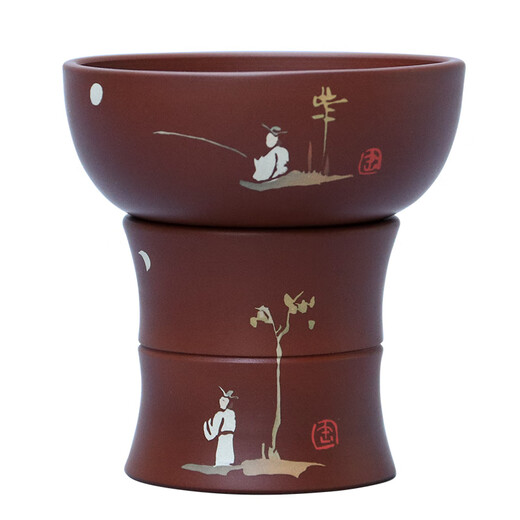 Zuilianju tea drain tea ceremony accessories Jianshui purple pottery handmade tea set tea filter tea cup/Q47 jade fiber tea drain Work A