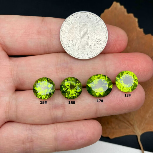 Bhiodha quality peridot natural round necklace earrings ring surface supports inlay 14#