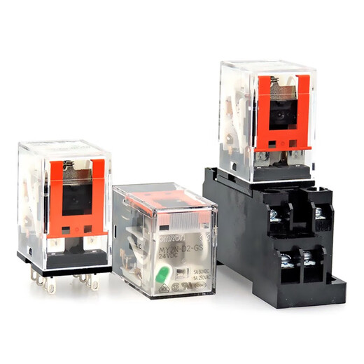 Omron OMRON small DC intermediate relay MY2N-D2 with two poles MY4N-CR-GS with resistance and capacitance 8 feet 14 feet base buckle PYC-A1 (10 pairs)