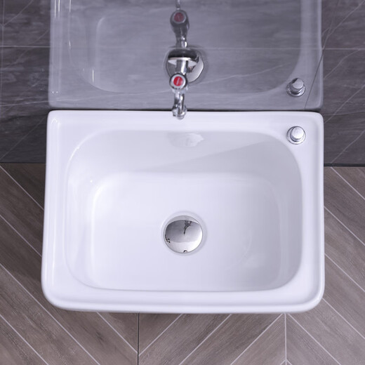 Lefit (lfte) bathroom ceramic wash mop pool balcony mop trough household Taiwan controlled large, medium and small mop basin courtyard mop pool 5053 Taiwan controlled drain + faucet delivery to home