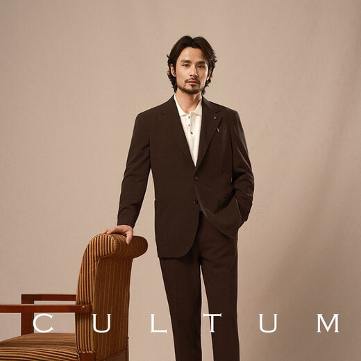 CULTUM breathable seersucker summer Naples half-lined suit suit men's business casual iron-free single-breasted suit apricot two-piece suit 170A /48A