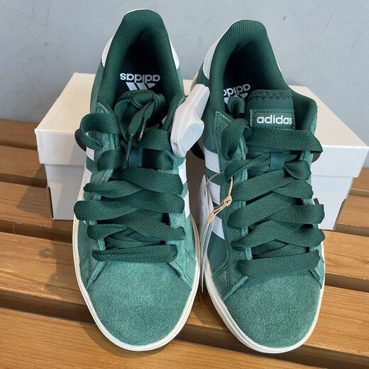 阿迪达斯（adidas）休闲鞋男鞋女鞋春季新款运动鞋Grand Court Alpha板鞋IH6184 IH6187绿色 翻毛皮鞋面 42