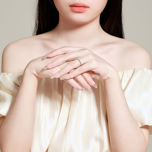 Mengjinyuan Platinum Ring PT950 Bamboo Ring Ring Adjustable Couple Ring