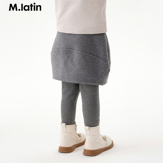 Ma Latin (M.Latin)/Children's waist skirt winter new style girl's vase shape patch design trouser waist skirt medium gray 120cm