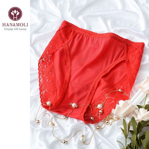 Hana Molihanamoli Mulberry Seiden Unterwäsche Seiden Mid-T-T-T-Lace Hosen Frauen Unterwäsche charmante einteilige Bauchschlähne hoher Taille 3524-01 Schwarz XL