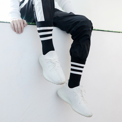 阿迪达斯（adidas）男女袜子2025夏季新款毛巾底吸汗运动休闲袜子潮流高筒袜子 FH6629一双装 L-4346