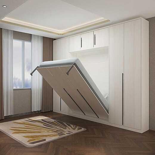 Das moderne einfache unsichtbare Bett kann abgesenkt und verstecktes unsichtbares Bett mit mehreren Funktionen versteckt an der Wand versteckt werden. Neues Doppelklappbett. Automatische (gedrehte) Hardware -Bettrahmen 1,35 Meter * 1,9 Meter