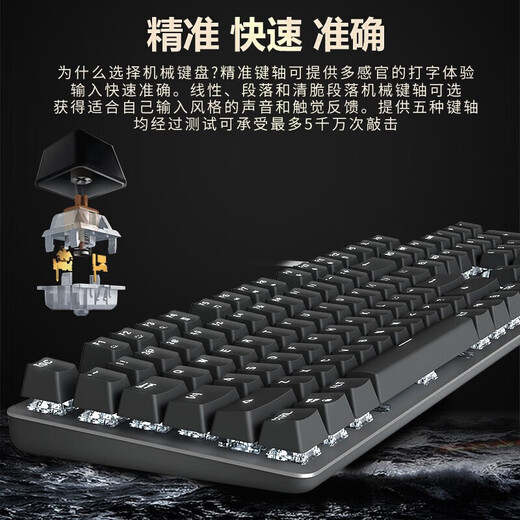 罗技（Logitech）K845机械键盘械键轴有线机械键盘电竞游戏T台式外接笔记本电脑 104键全尺寸单光商用款G102套装 K845紫色恋人-青轴