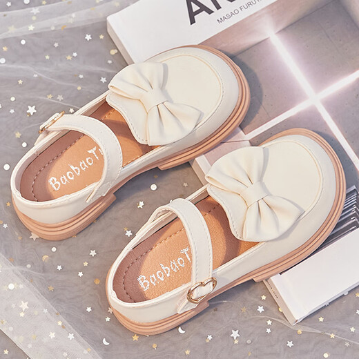 LINGLI Girls' Shoes Spring and Autumn 2025 New Girls Princess Shoes Children's Performance Small Leather Shoes British Style Single Shoes for Middle and Large Children Black 35