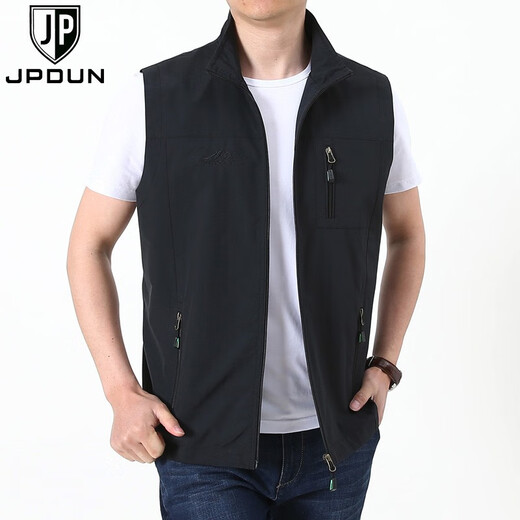 JP马甲男薄款速干透气背心多口袋马夹9618 卡其色 L (适合125斤-140斤)