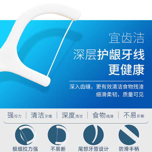 宜齿洁细滑牙线剔牙一次性家用高拉力超细盒装牙线签超细牙线棒6盒300支