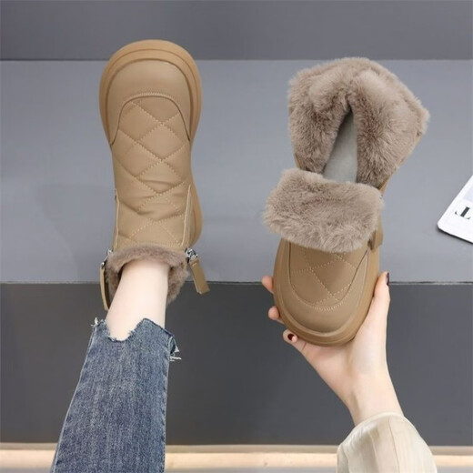 Dadong Secret Word Nordosten Schneestiefel Frauen 2025 neuer Winter plus verdickte warme Baumwollschuhe wasserdicht, Anti-Rutsch, Anti-Hard-Maillard-Stiefel Khaki 37