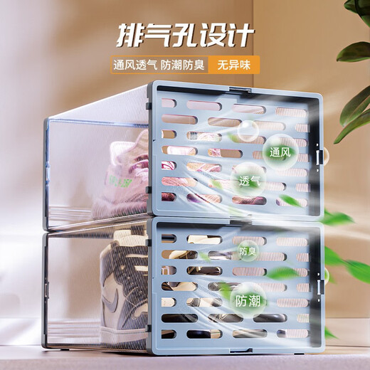 Nature House Shoe Box Storage Box Drawer-type Transparent Shoe Cabinet Thickened Folding Indoor Dustproof Household Doorway Space-Saving Artifact 6 Pack Can be Installed Within 45 Sizes Environmentally Friendly and No Odor