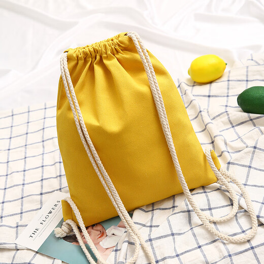 Qianxiao Pocket Draw String -Rucksack für Männer und Frauen Grundschule Schoolbag Leichte Sport -Leinwand -Rucksacktasche Tutoring -Tasche 1289 Schwarz