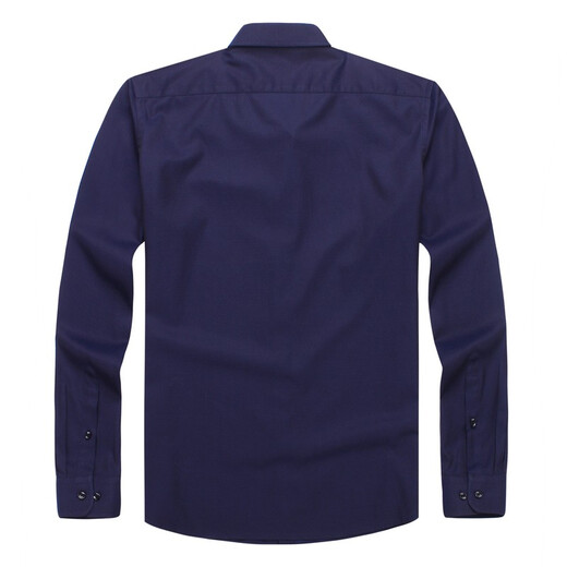 YOUNGOR long-sleeved shirt men's solid color jacquard DP no-iron shirt pure cotton fabric anti-wrinkle, flat and easy to care for GLDP16388FJA dark blue jacquard 39