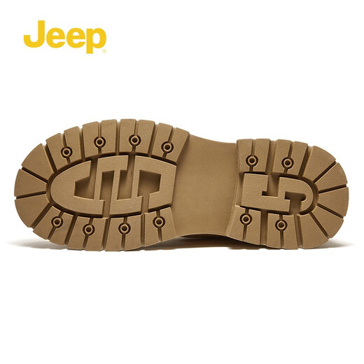 Chaussures pour hommes Jeep 2025 Printemps et automne Nouveaux chaussures de travail pour hommes American rétro doux pliables et chaussures jaunes décontractées jaune terreux (taille de chaussure de sport) 44