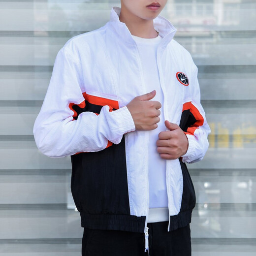 Nike (NIKE) new jacket men's summer fashion retro logo sportswear casual hooded knitted cardigan jacket AR30 AV9756-100 woven windproof stand collar M