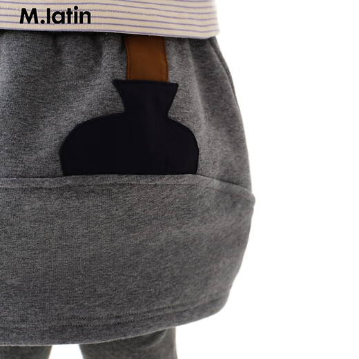 Ma Latin (M.Latin)/Children's waist skirt winter new style girl's vase shape patch design trouser waist skirt medium gray 120cm